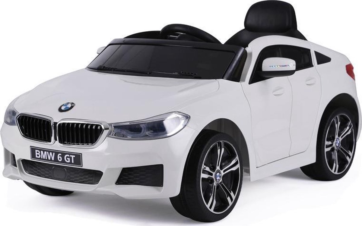 BMW 6GT 12V - WIT, Softstart, Multimedia | Elektrische Kinderauto | met Afstandsbediening